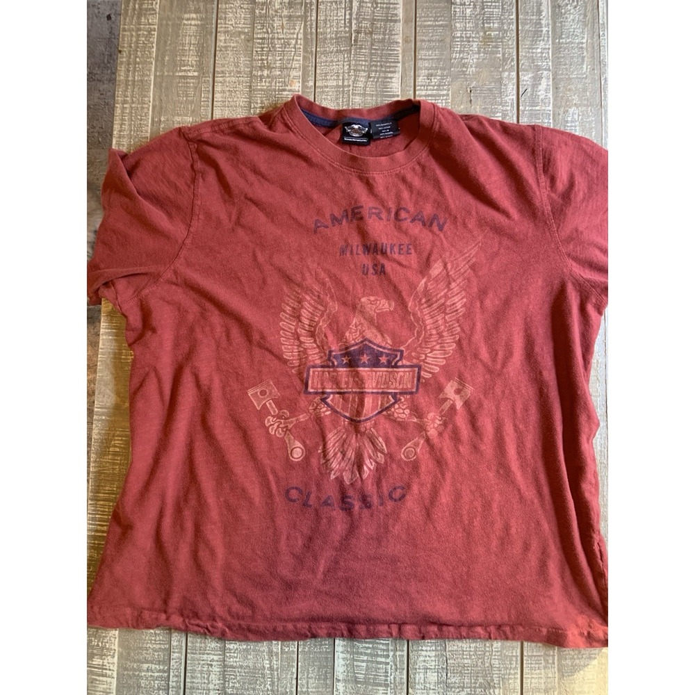 Vtg Harley Davidson American Classic Milwaukee, Wisconsin Red T-Shirt,‎ XXL 2XL